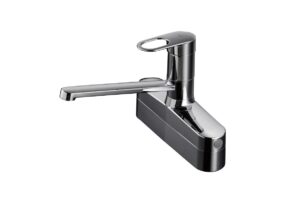 台付シングル混合水栓(エコシングル、湯水分岐口付、取替用)　廃番